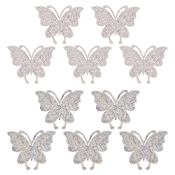 10 шт. 2 цветные смоляные стразы, пришиваемые/приклеиваемые на ткань, бабочка