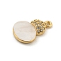 Brass Micro Pave Clear Cubic Zirconia Pendants, with Acrylic