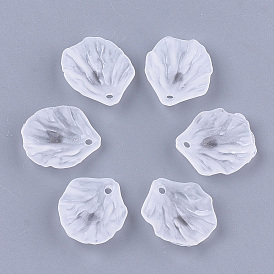 Transparent Acrylic Pendants, Frosted, Leaf
