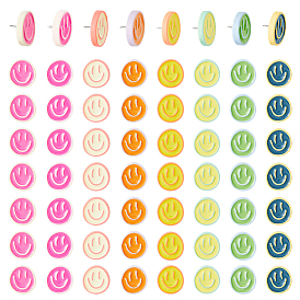 64 шт. 8 цвета железные канцелярские кнопки, улыбающееся лицо, cmолой