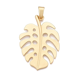 Plating Alloy Big Pendants, Monstera Leaf Charms, Lead Free & Nickel Free & Cadmium Free