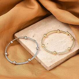 Латунные браслеты с микропаве из прозрачных кубических цирконий для женщин