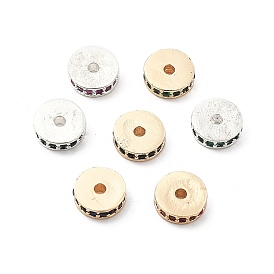 Латунные микро проложить кубического циркония бусы, долговечный, стойки покрытие, плоско-круглые