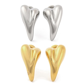 Ионное покрытие (ip) 304 серьги-гвоздики из нержавеющей стали для женщин, сердце