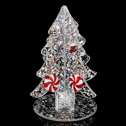 Акриловый дисплей серьги стойки, держатель для сережек в форме рождественской елки