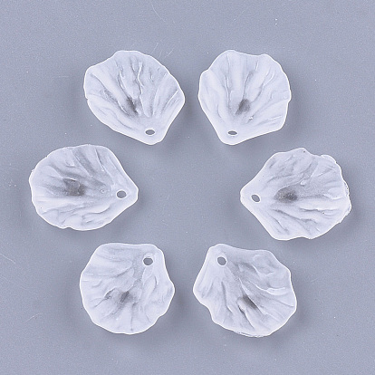 Transparent Acrylic Pendants, Frosted, Leaf