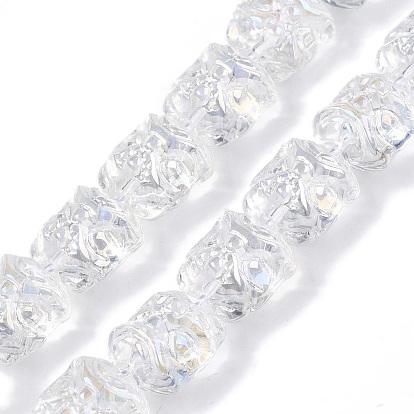 Прозрачные стеклянные бусины гальваническим пряди, с покрытием AB цвета, танец льва