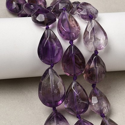 Природный аметист нитей бисера, слеза, граненые