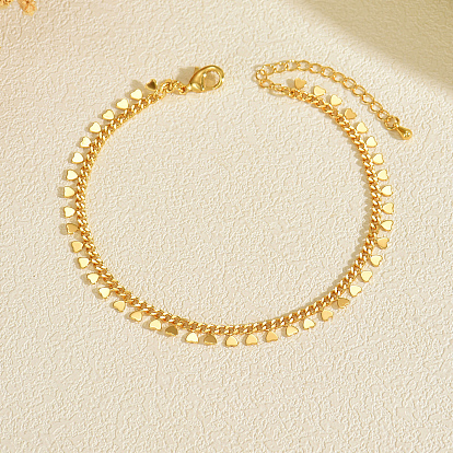 Женские браслеты на ногу с кисточками в форме сердечек из латуни