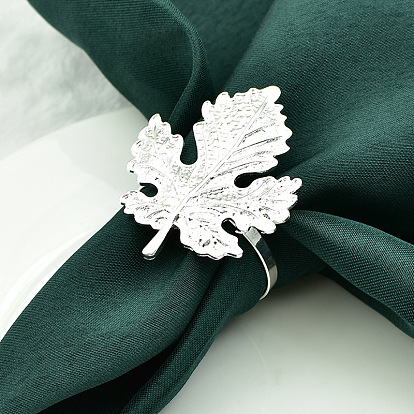 Alloy Napkin Rings, Maple Leaf Napkin Holder Ornament, Restaurant Dinner Table Accessories