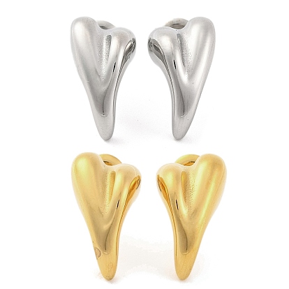 Ионное покрытие (ip) 304 серьги-гвоздики из нержавеющей стали для женщин, сердце