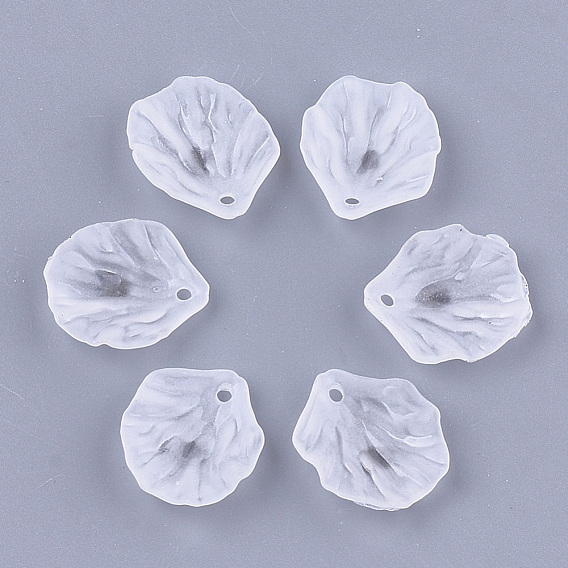 Transparent Acrylic Pendants, Frosted, Leaf