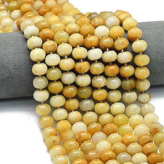 Природный Топаз нефрита бисер нитей, форма тыквы, с бисером