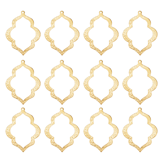 12шт. латунные ретро-полые подвески, цветочная рамка