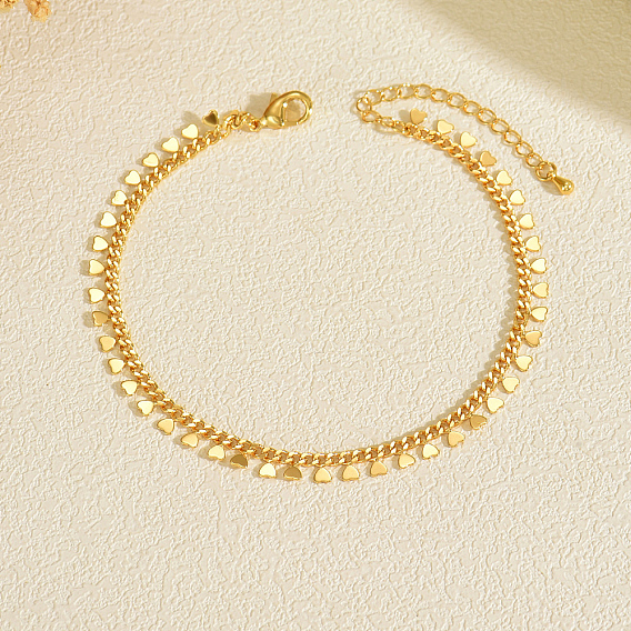 Женские браслеты на ногу с кисточками в форме сердечек из латуни