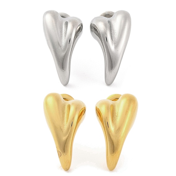 Ионное покрытие (ip) 304 серьги-гвоздики из нержавеющей стали для женщин, сердце