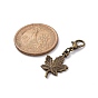 Maple Leaf Alloy Pendants Decorations Set, Alloy Lobster Clasp Charms, Clip-on Charm, for Keychain, Purse, Backpack Ornament