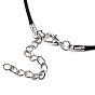 Braided Waxed Cotton Cord Necklace Making, with Alloy Lobster Claw Clasps and Iron Chain Extenders