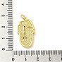 Real 18K Gold Plated Brass Clear Cubic Zirconia Pendants, with Enamel and Jump Ring, Abstract Face