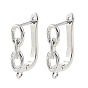 SHEGRACE Brass Hoop Earring Findings, with Loop, Cadmium Free & Lead Free & Nickel Free
