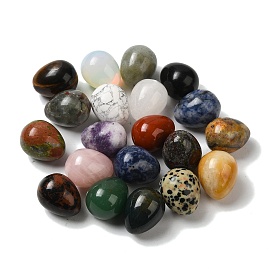 Mixed Gemstone Egg Pocket Palm Stone, for Anxiety Relief Meditation Reiki Balancing