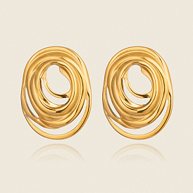 Спиральные овальные 304 серьги-гвоздики из нержавеющей стали