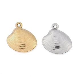 Ion Plating(IP) 304 Stainless Steel Charms, Shell Shape Charm