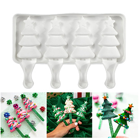 Moldes de silicona para helados de calidad alimentaria, árbol de Navidad