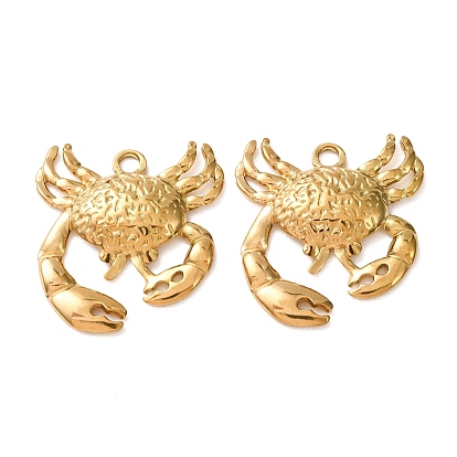 304 Stainless Steel Pendants, Crab Charms, Ion Plating(IP)