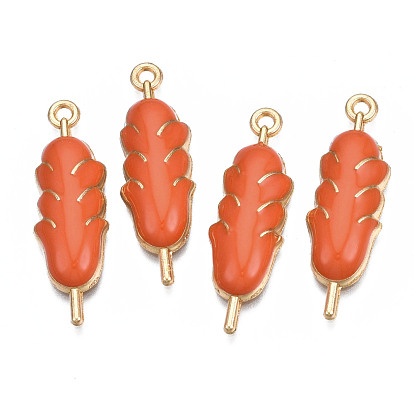 Rack Plating Alloy Enamel Pendants, Cadmium Free & Nickel Free & Lead Free, Sausage
