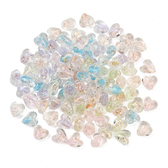 Handmade стеклянные бусины фольги, сердце