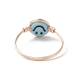 Smiling Face Acrylic Finger Ring, Copper Wire Wrapped Jewelry for Women