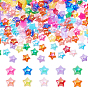 300Pcs 10 Colors Opaque Acrylic Cabochons, Imitation Pearl, AB Color Plated, Star