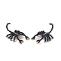 Glass Seed Beaded Pendants, Scorpion Charm, with Copper Wire, Light Gold