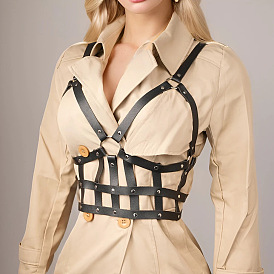 Панк-готика pu кожа мода цепочка ремни для тела, регулируемые ремни на талии, аксессуары для хэллоуина