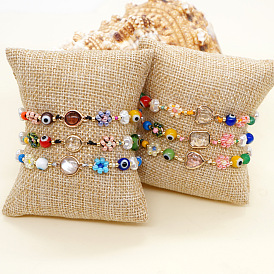 Bracelet en perles d'imitation pour femmes, style bohème, style vacances, multicolore, minimaliste, design à traction