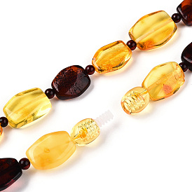 Natural Amber Hexagon Beaded  Necklaces for Women