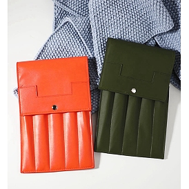 Kits d'outils de tricot, y compris des aiguilles à tricoter à double extrémité en aluminium, sac de rangement en cuir pu, marqueur de point en plastique et aiguille à pointe courbée, épingles de sûreté