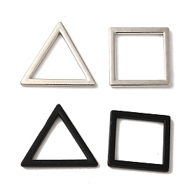 2Pcs 2 Styles Alloy Linking Rings, Cadmium Free & Lead Free, Square & Triangle