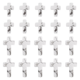 20 шт 2 стили натуральные бусины говлита, крестик