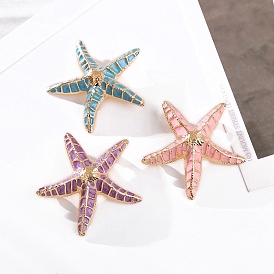 Starfish Enamel Pin, Alloy Brooch for Backpack Clothes