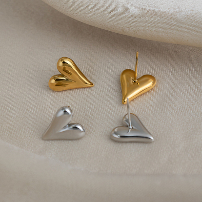 Модное сердце 304 серьги-гвоздики из нержавеющей стали