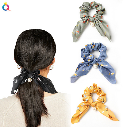 Knot Bow Scrunchies Floral Hair Accessories for Women Girls