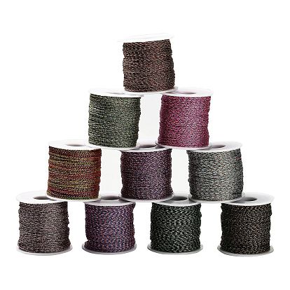 100m плетеные полиэфирные шнуры, для изготовления ювелирных изделий, круглые