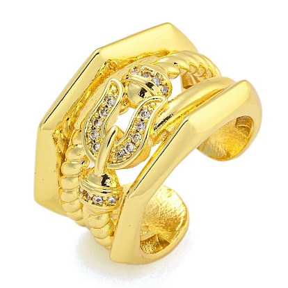 Кольца-манжеты из латуни с микропаве из кубического циркония для женщин, без кадмия и без свинца, долговечный