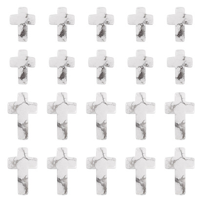 20 шт 2 стили натуральные бусины говлита, крестик