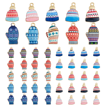 40шт 10 подвески из сплава с принтом в стиле, без свинца, без кадмии и без никеля, перчатки и шапка