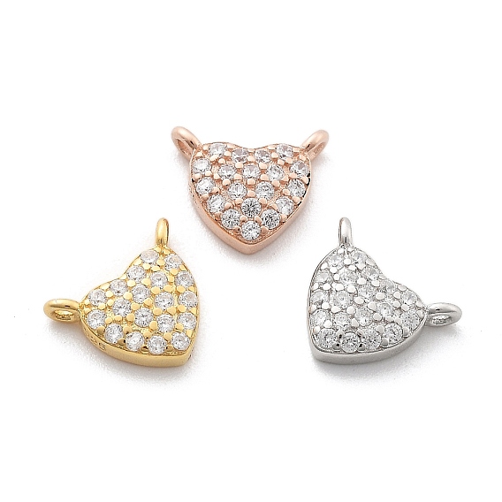 925 подвески в форме сердца из стерлингового серебра с микропаве из прозрачных кубических цирконий, с печатью 925