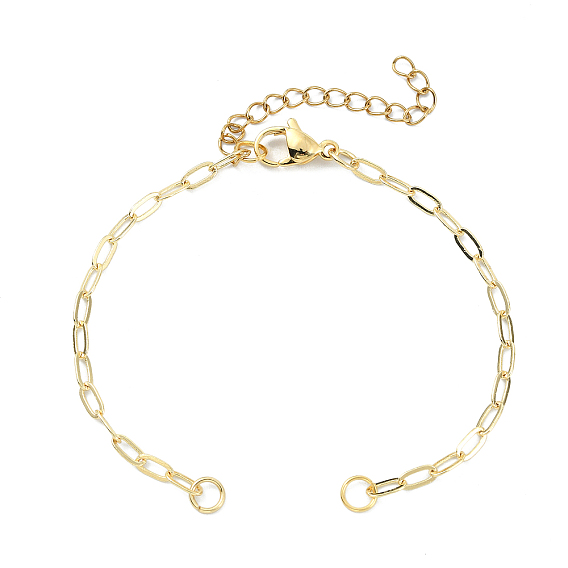 2.5мм латунная цепочка из скрепок для изготовления браслетов, с 304 нержавеющей стали застежки