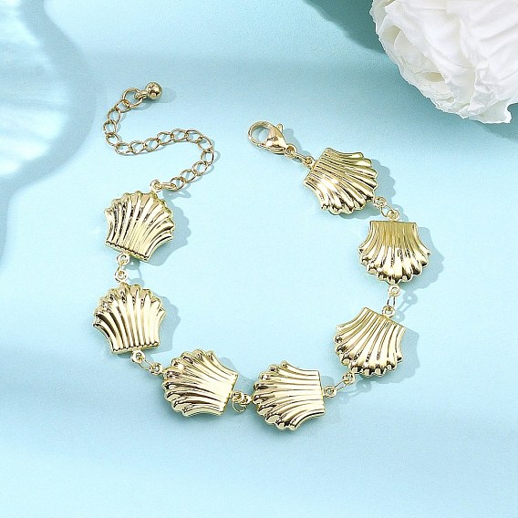 304 Браслеты из нержавеющей стали в форме ракушки с звеньями для женщин